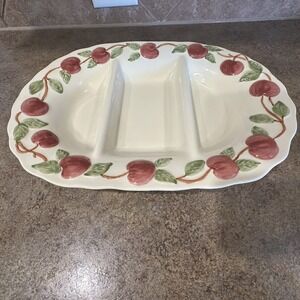 EUC: Vintage Franciscan Apple Large 17" 3‎ Divided Serving Dish Platter Portugal